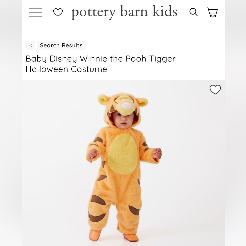 Disney Tigger costume Pottery Barn Kids.  Size 0-6 months.